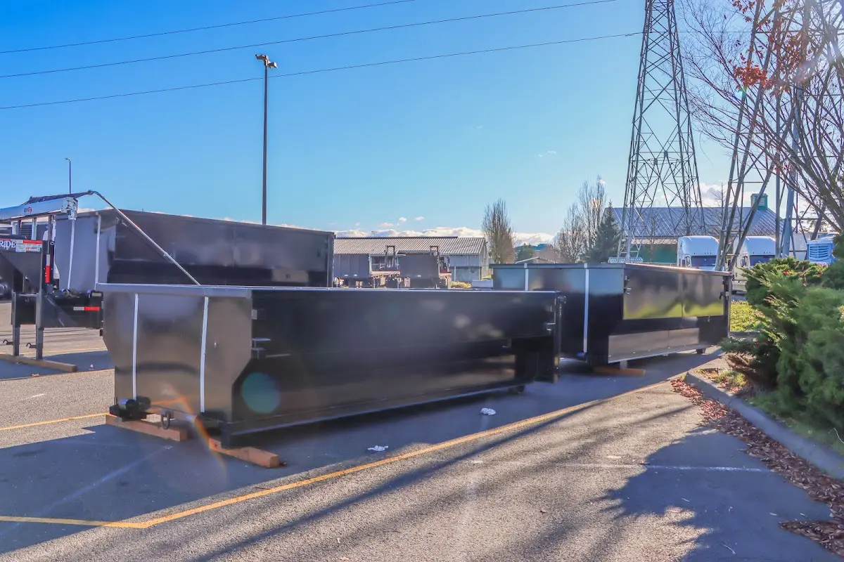 Roll-off dumpster ready for waste disposal at job site for 8 Yard Dumpster Rental in Baraboo